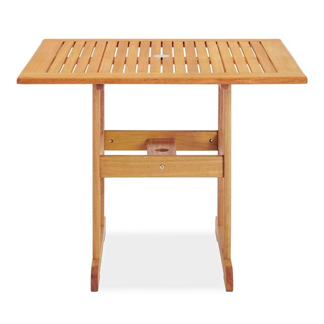 Modway Hatteras 36" Square Outdoor Patio Eucalyptus Wood Dining Table