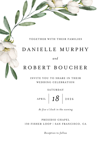 Sundsvall Portrait | White | Zola Wedding Invitations