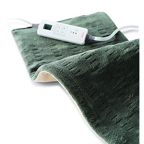 Sunbeam Heating Pad for Fast Pain Relief | X-Large, King XpressHeat, 6 Heat Settings with Auto-Shutoff | Green, 12 x 24 Inch, X-Large