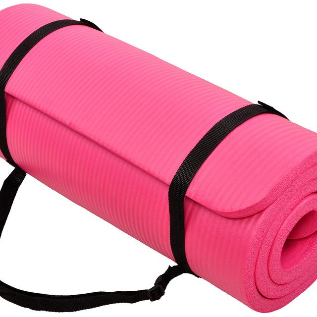 BalanceFrom GoCloud All-Purpose 1-Inch Extra Thick High Density Anti-Tear Exercise Yoga Mat with Carrying Strap
