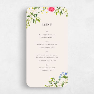 Beige Rounded Wedding Menu - Dicha