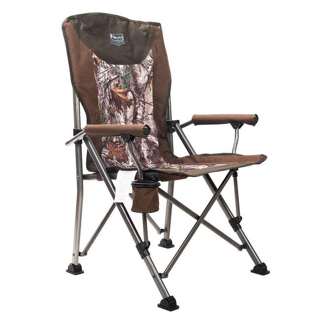 Timber Ridge Folding Quad Padded Chair Portable with Carry Bag Supports 300lbs for Outdoor Activity