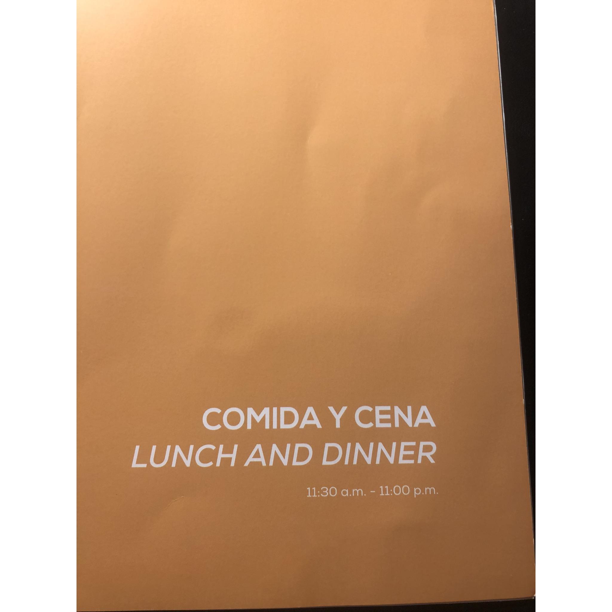 Lunch and dinner room service menu, all room service is included in the all inclusive rate you pay. So order as much as you want, whenever you want :)