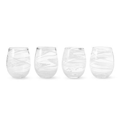 Swirl Stemless Wine Glasses, Set of 4