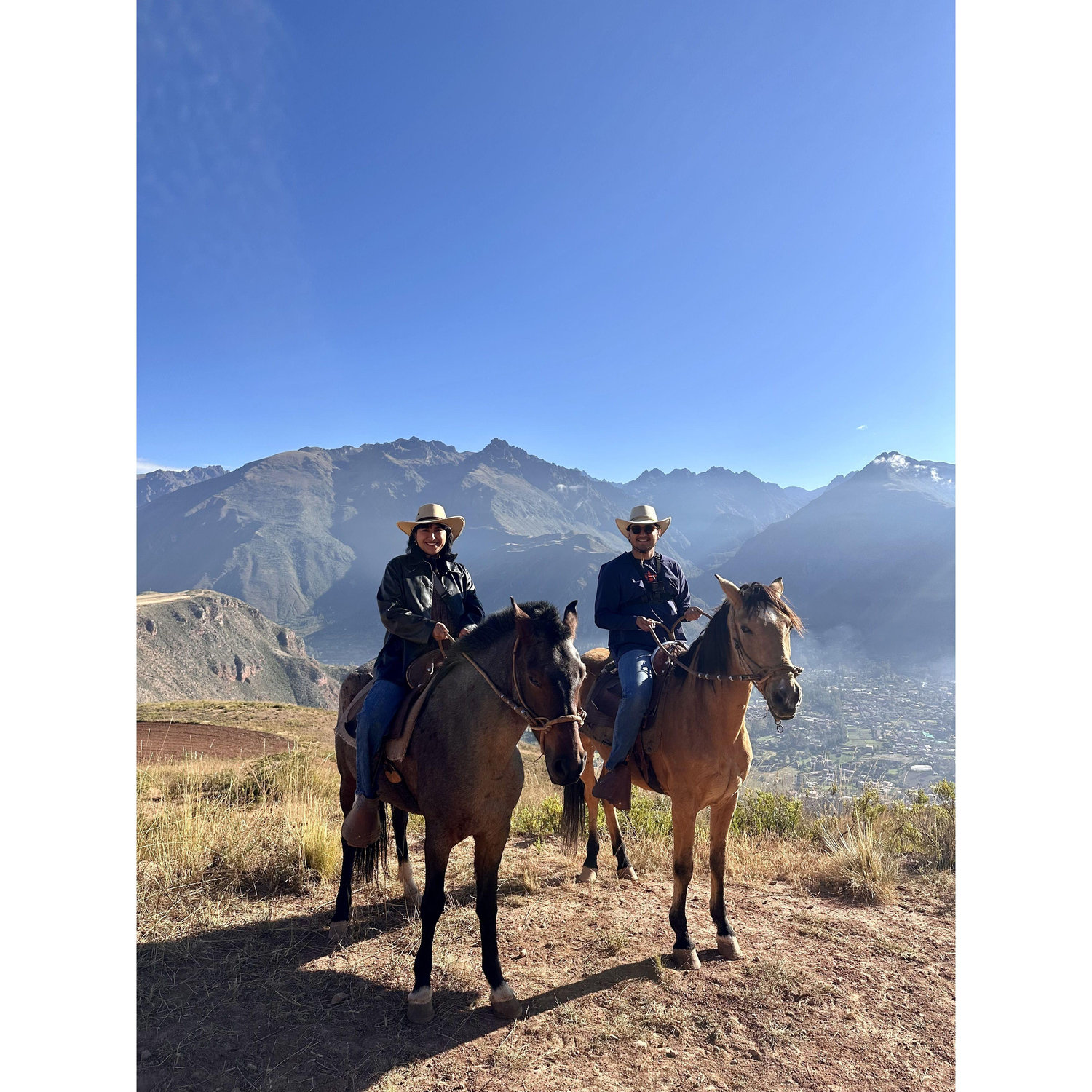The morning after he proposed we went on a romantic horse back riding excursion!