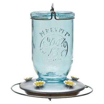 Product description page - 8" 32oz Glass Blue Mason Jar Hummingbird Feeder - Blue - Perky-Pet