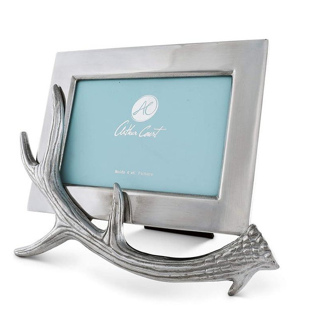 Arthur Court Designs Aluminum Deer Antler Pattern Photo Picture 4x6 Frame