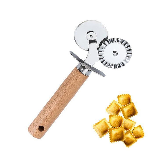 Pastry Double Cutter Wheel,Dual-Head Baking Tool for Home and Kitchen Use,Ravioli Cutter