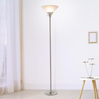 Torchiere Floor lamp Medium Silver (Includes Energy Efficient Light Bulb)- Lavish Home