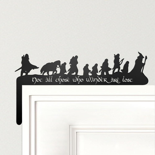 Xyverart Lord Middle-Earth Inspired Metal Door Corner Wall Art, Hobbit Decor, Metal Door Decor for Home, Unique Gift for Lord Fans (Left Side)