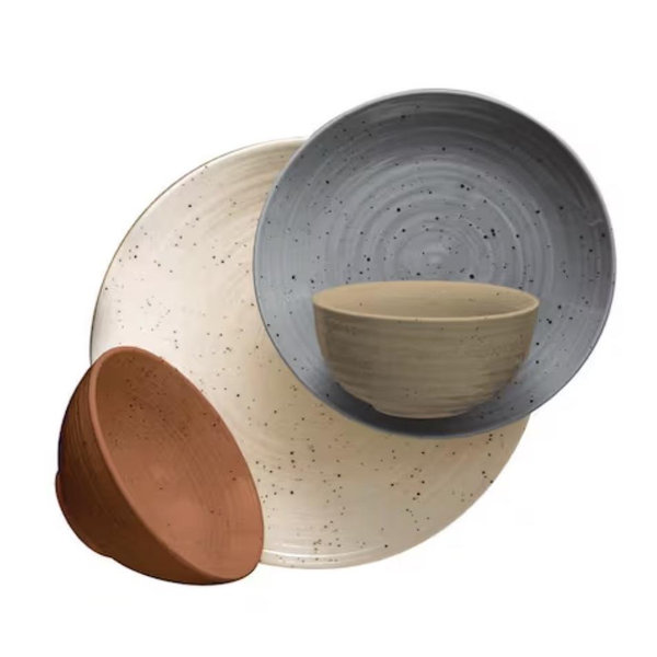 Sango Siterra Painter's Palette 16-Piece Stoneware Dinnerware Set 4128MX800ACY46
