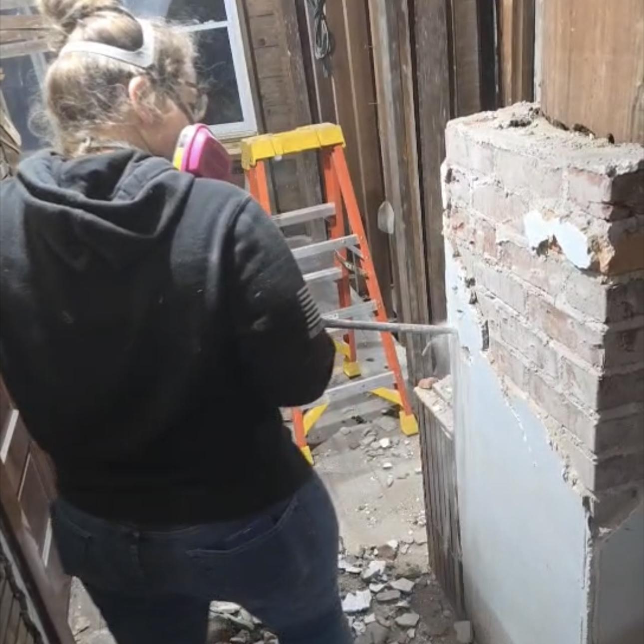 Demolition - hours of our time spent hammering.