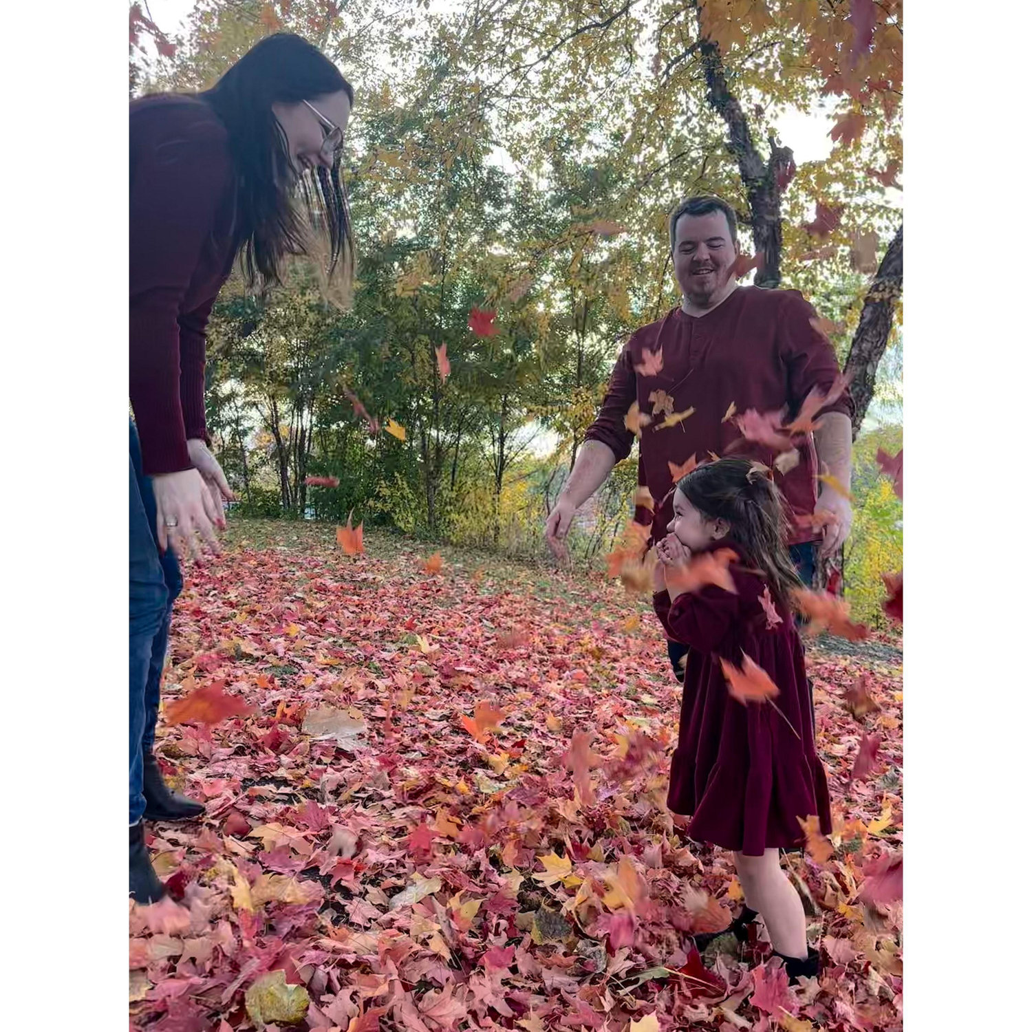 A quick break to play with the leaves