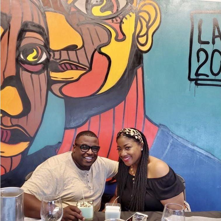 Our date night making candles together!