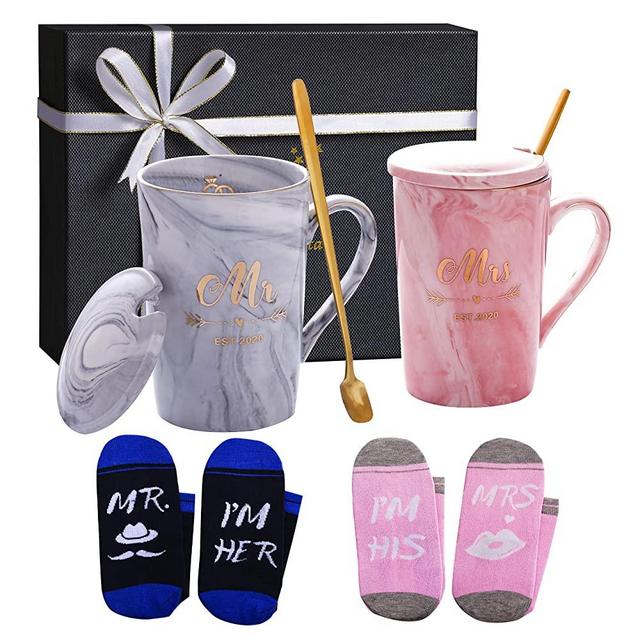 Mr and Mrs Coffee Mugs Est 2020 Wedding gifts for the couple, Mr Mrs Mugs, Engagement gifts, Gifts for her, Bridal Shower gifts for the bride, Gift Registry for wedding, Mr and Mrs gift 14oz