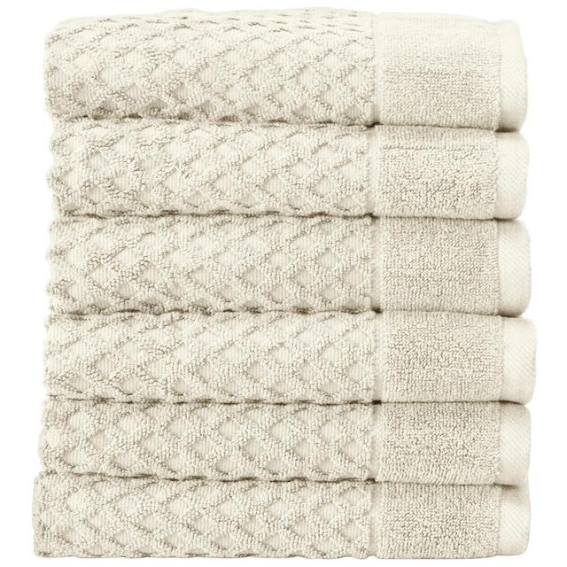 100% Cotton Quick-Dry Diamond Textured Bath Towel Set , Oatmeal) - Great Bay Home