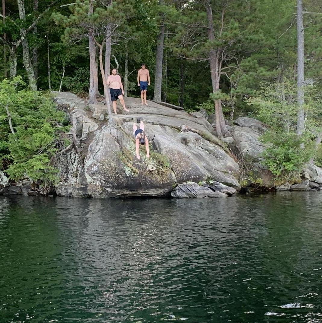 Diving off of Jumping Rock