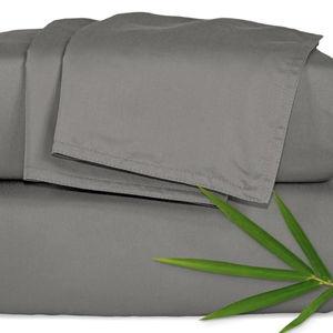 Pure Bamboo Queen Sheets, Genuine 100% Organic Viscose Derived from Bamboo Bed Sheet Set, Luxuriously Soft & Cooling, Double Stitching, 2 Year Quality Promise (Queen, Graphite)