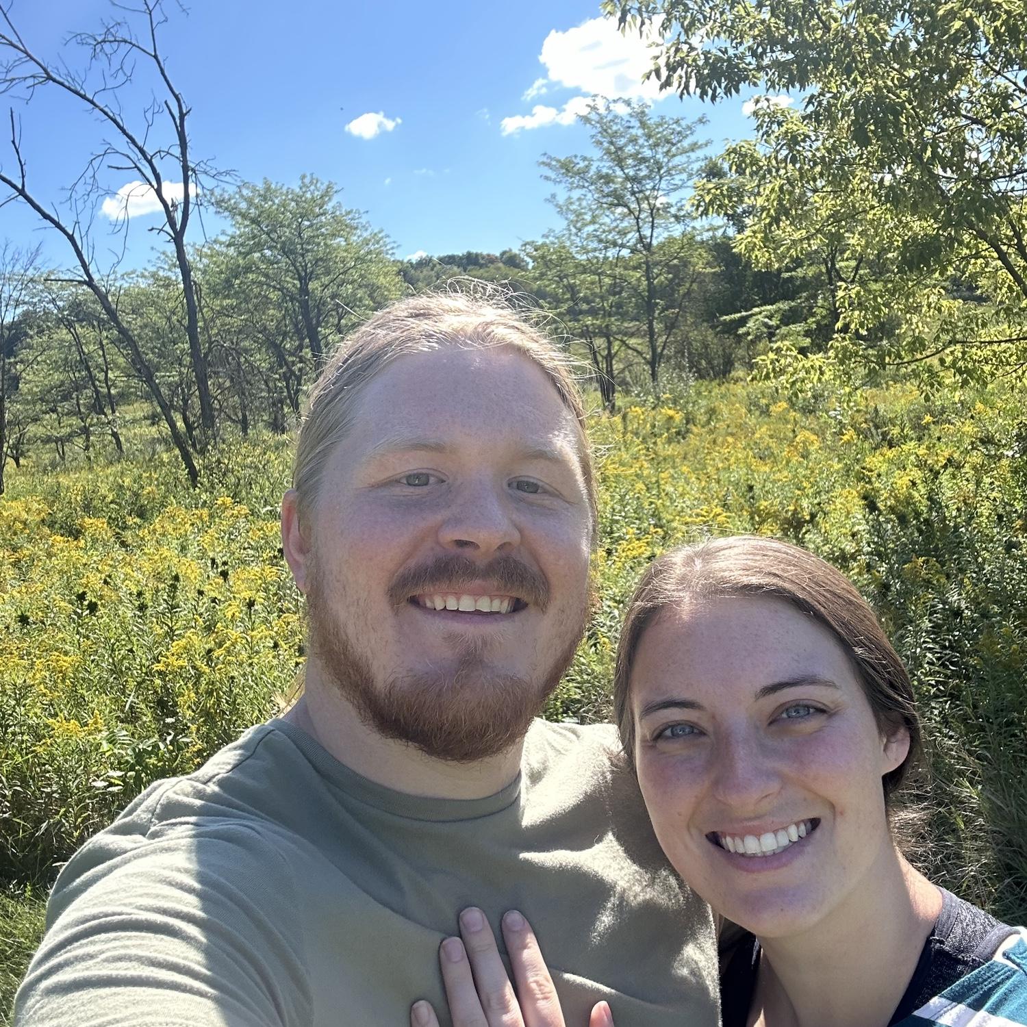 Engaged on our Labor Day camping trip, September 2024.