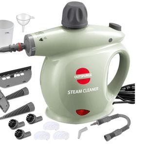 Handheld Steam Cleaner, Pressurized Multi-Surface Steam Shot with 13 Accessories, Safety Lock, Steamer for Cleaning Floor, Upholstery, Grout, Windows, Couch and Car, Green