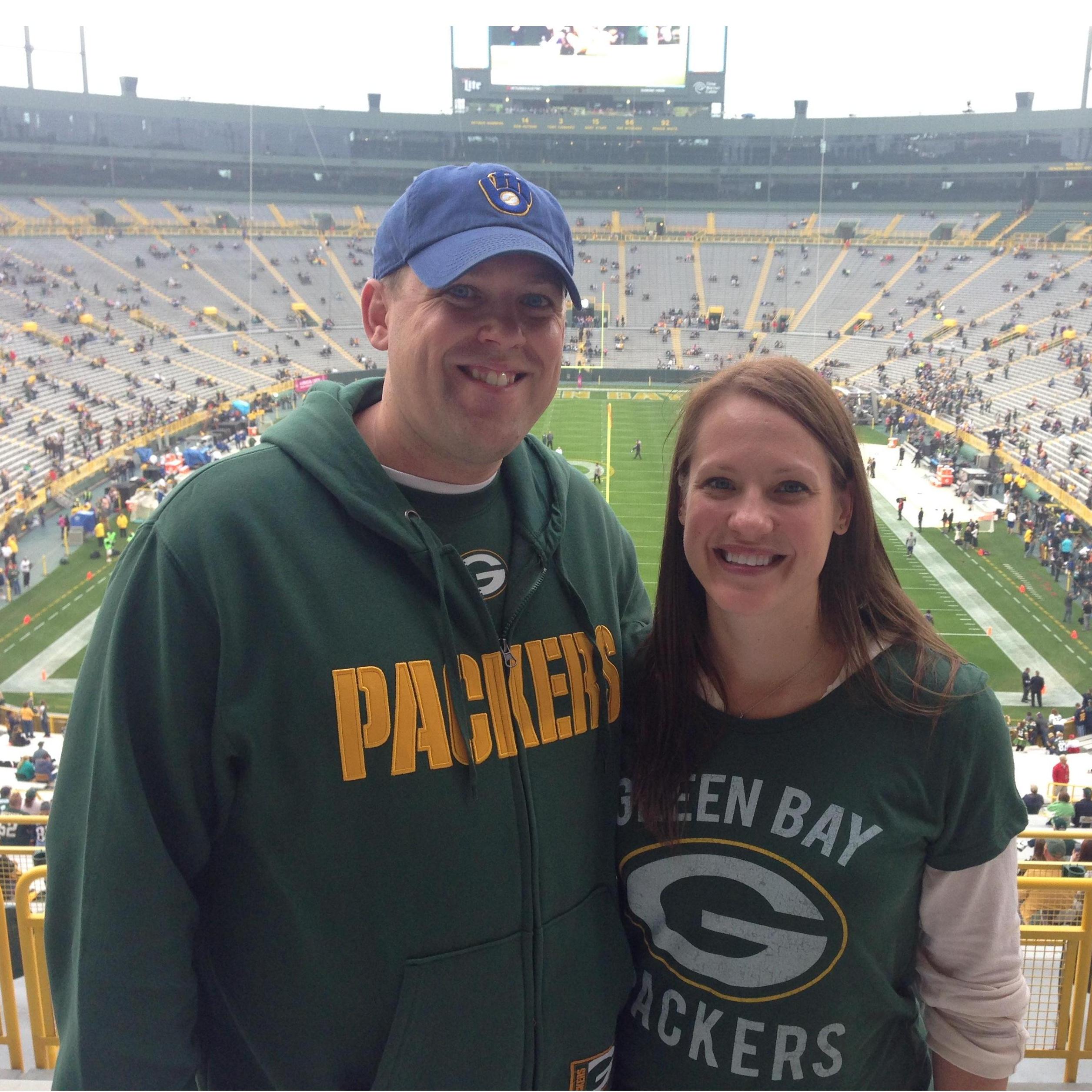 John's first game at Lambeau Field.