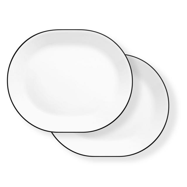 Corelle®Brilliant Black 12.25” Serving Platters, 2-pack