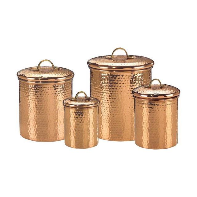 Hammered 4 Piece Kitchen Canister Set