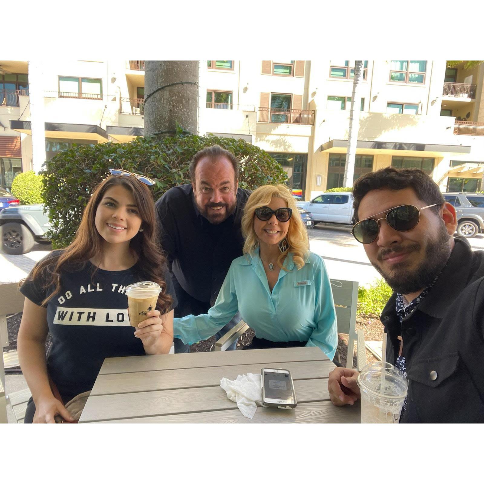 Enjoying Vero's holy grail and second love (coffee) with her parents during a wonderful weekend trip to Naples!