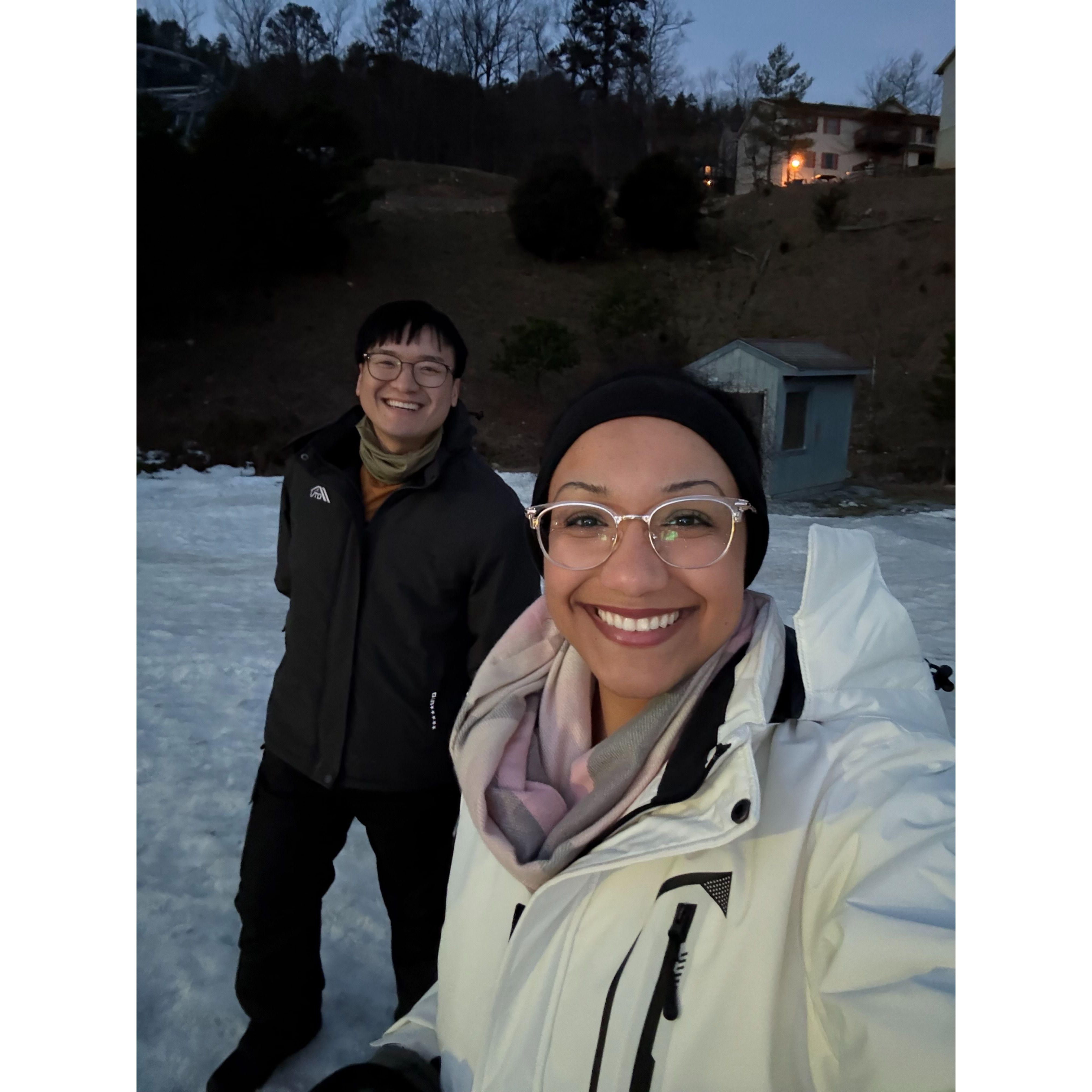 Snow Tubing Together