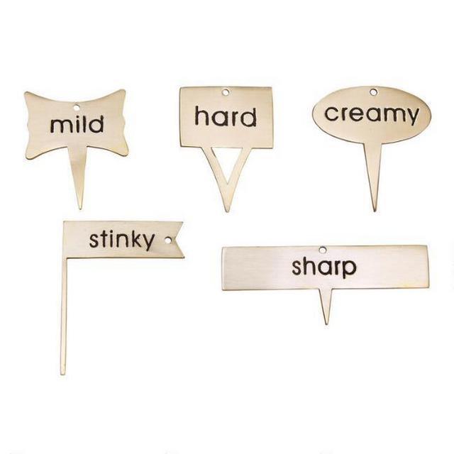 Gold Stainless Steel Cheese Markers 5 Pack
