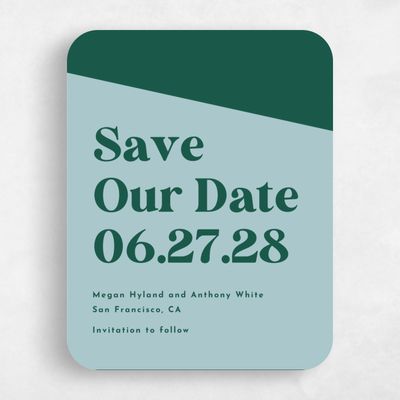 Blue Rounded Wedding Save the Date - Zesty Portrait