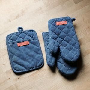 Oven Mitts & Potholder Set - Denim