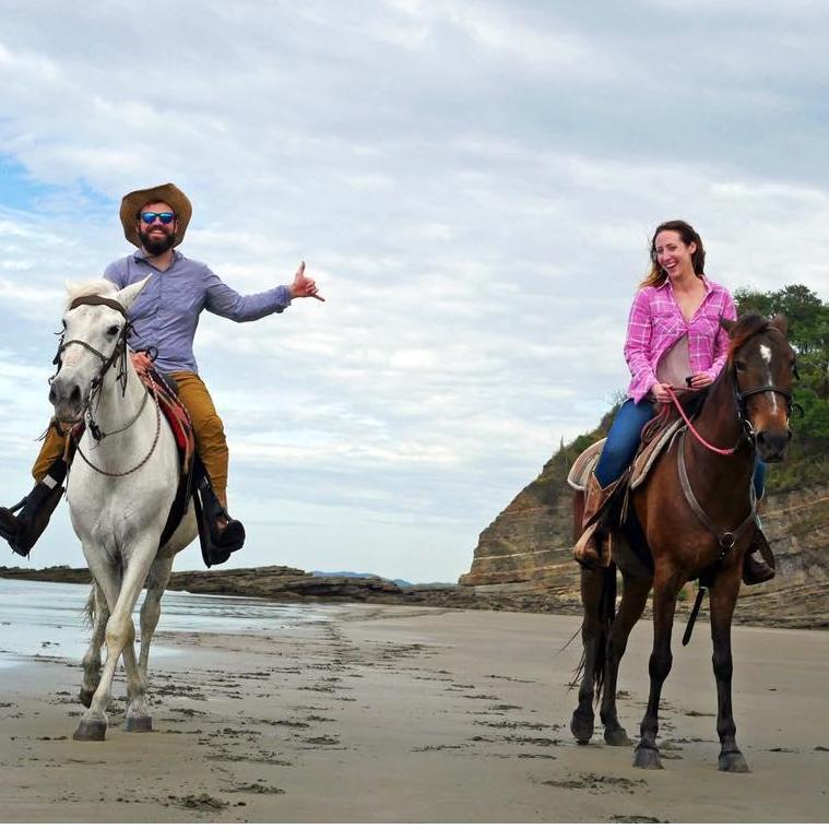 Horseback riding on the beach in Nicaragua.