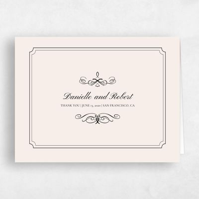 Beige Monogram Wedding Thank You - Malta