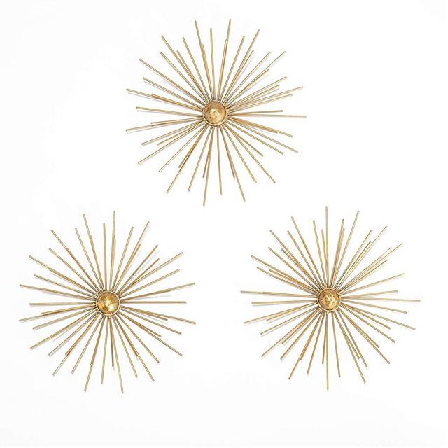 Habitat WA3716W Cabers Gold Starbursts Metal Wall Art, Metallic