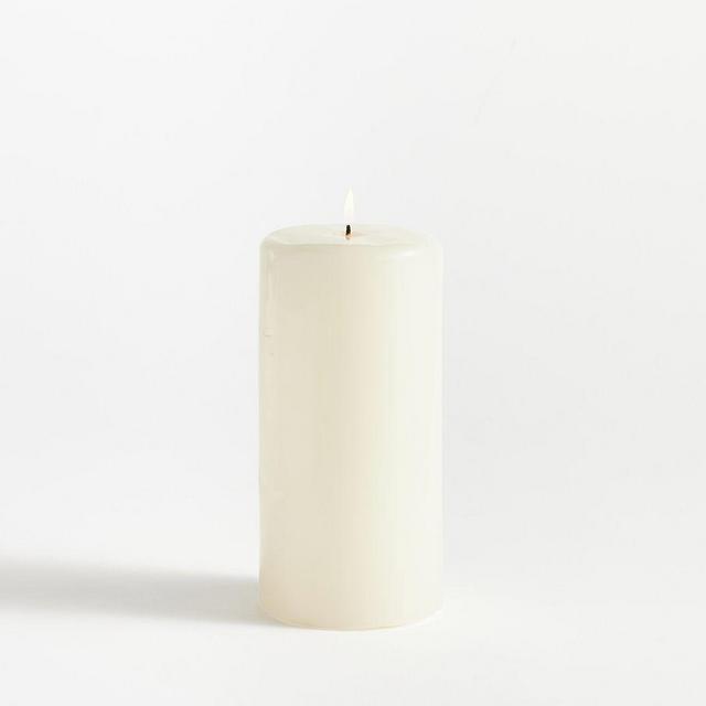 Modern Curved Pillar Candle, 4"x8" - Cream