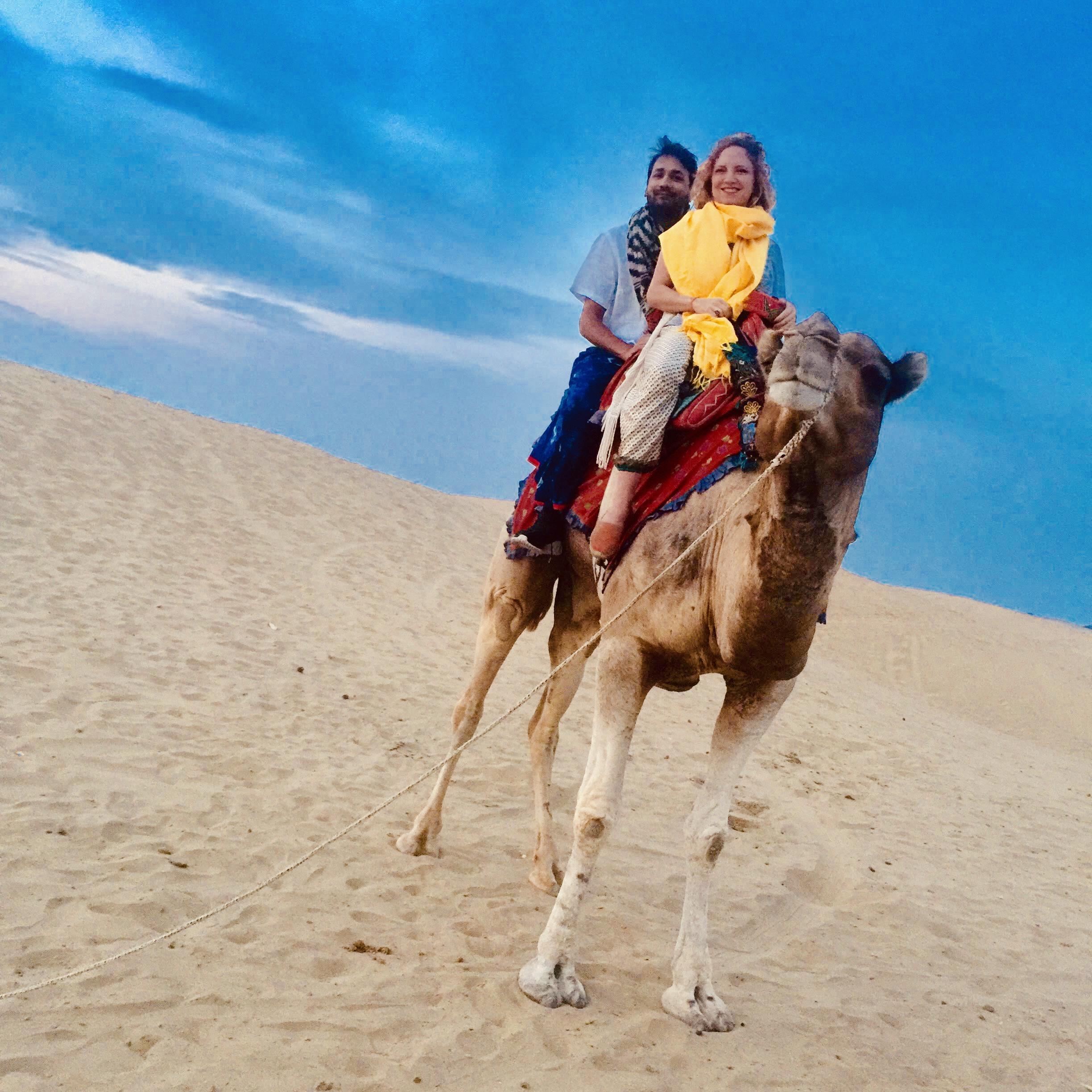 This photo was taken on a trip we took to Jaiselmar. At the end of this trip, Anuj surprised me with a drummer/musician in the middle of the desert who played for us while we danced. So romantic!
