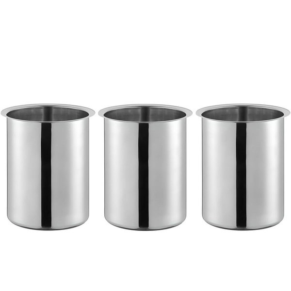 3-Pack 1.25 Quart Bain Marie Pot | Stainless Steel Pot for Warm or Cold Food, Sauces, Soups, or Organizing Cooking Utensils