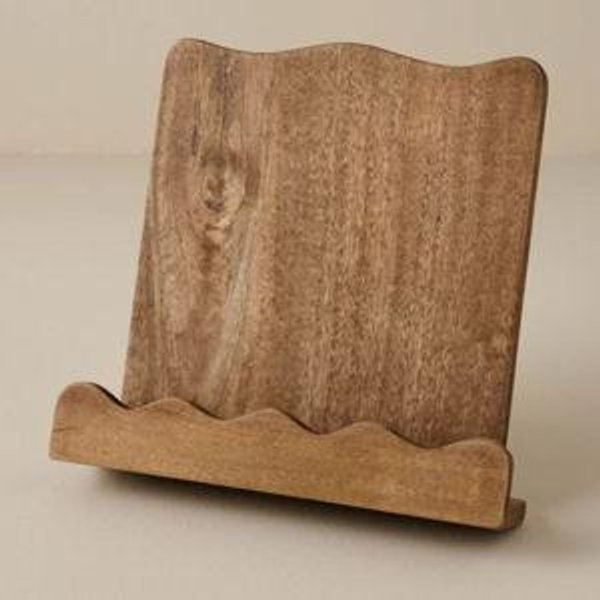 Antiqued Wood Scalloped Cookbook Holder