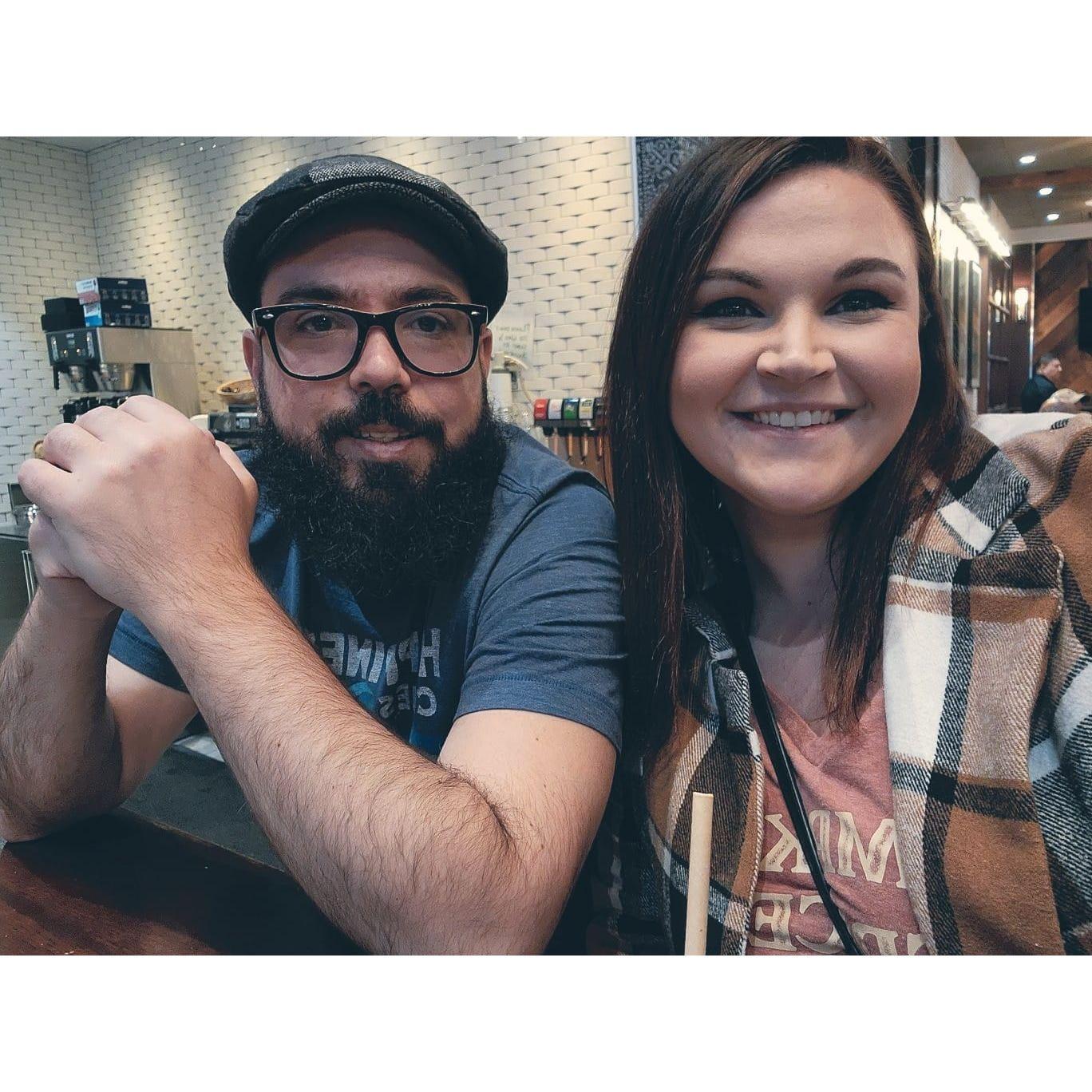 Before our flight to Lisbon, Portugal