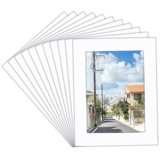 Prudiut 15 Pack 5x7 White Picture Mats, Frame Mattes for 4x6 Pictures Display Photo Frame Mat Core Bevel Cut Mat Board Show Kit for Photos, Prints, Artworks