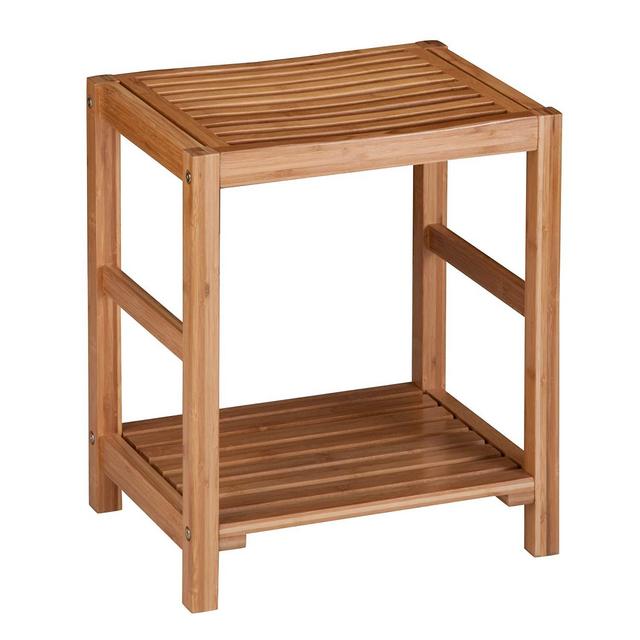 Honey-Can-Do Bamboo Shower Stool, 12.6W x 20H, Natural