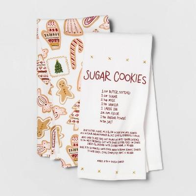 2pk Sugar Tea Towels Cookie/Gingerbread - Opalhouse&#8482;