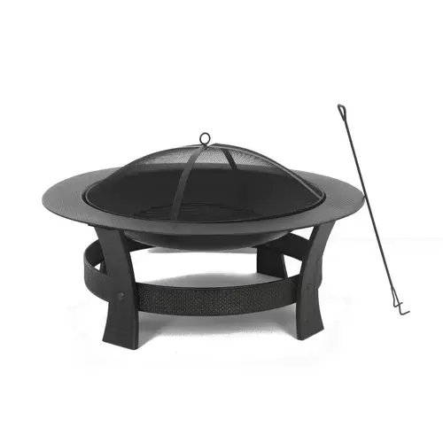 Garden Treasures 35-in W Black/High Temperature Powder Coated Steel Wood-Burning Fire Pit