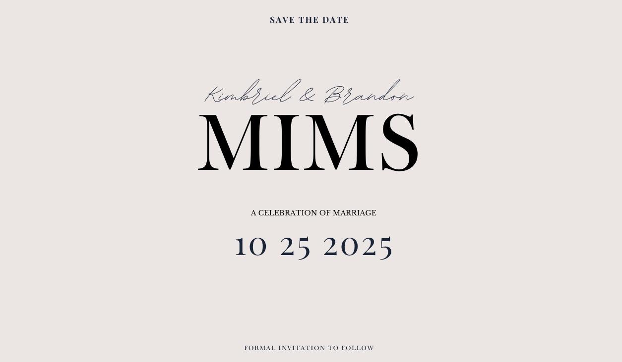 The Wedding Website of Brandon Mims and Kimbriel Steinberg