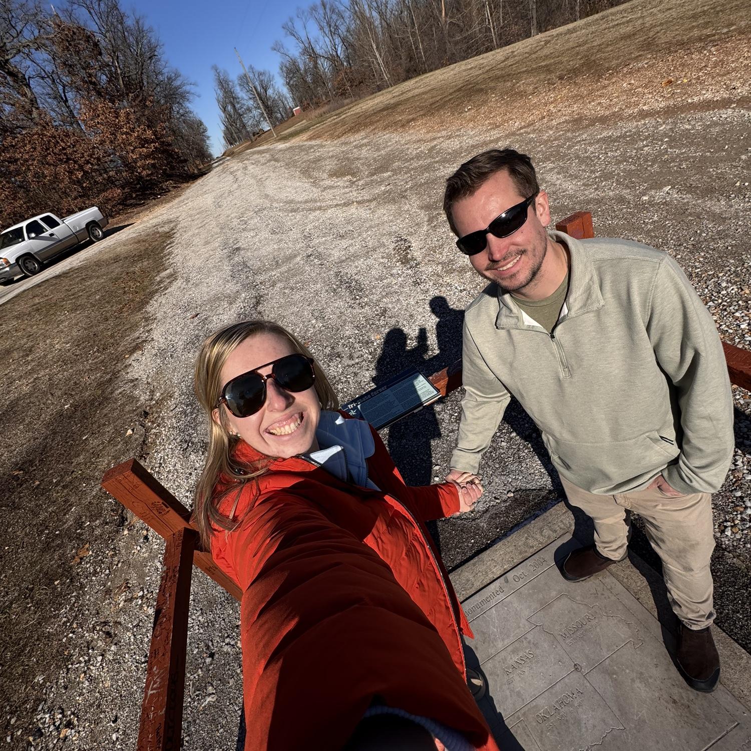 Standing in Kansas, Oklahoma, and Missouri!