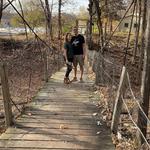 Swing on the swinging bridge