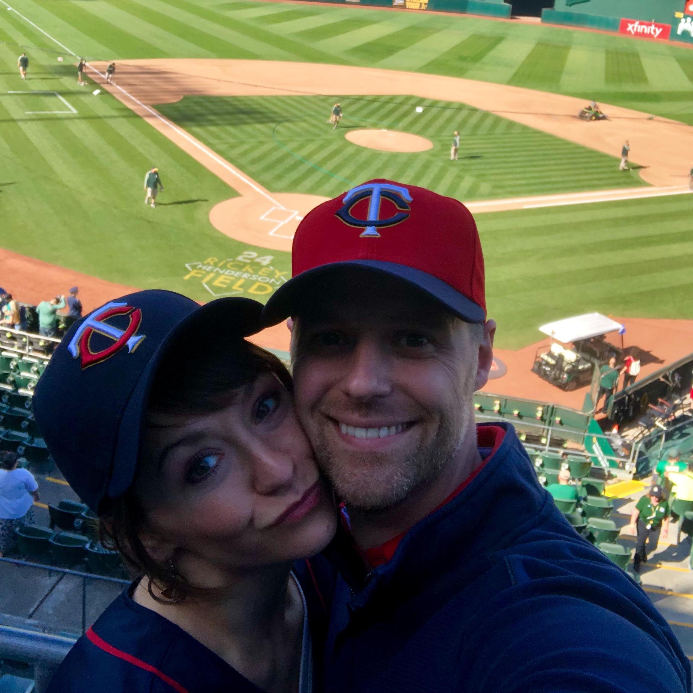 Go Twins! Spoiler alert: after 12 innings, they beat the A's.