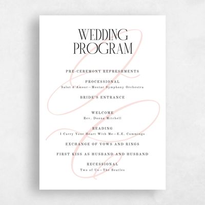 White Wedding Program - Ferrara