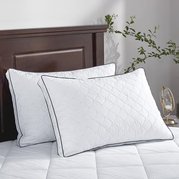 PUREDOWN 2 Pack Premium Goose Feather Gusset Pillows